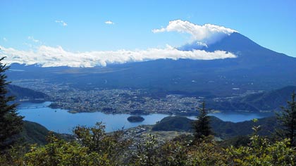 河口湖と富士山