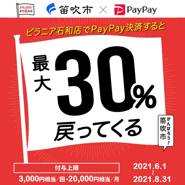 石和店のPayPay決済で最大30%還元サムネイル